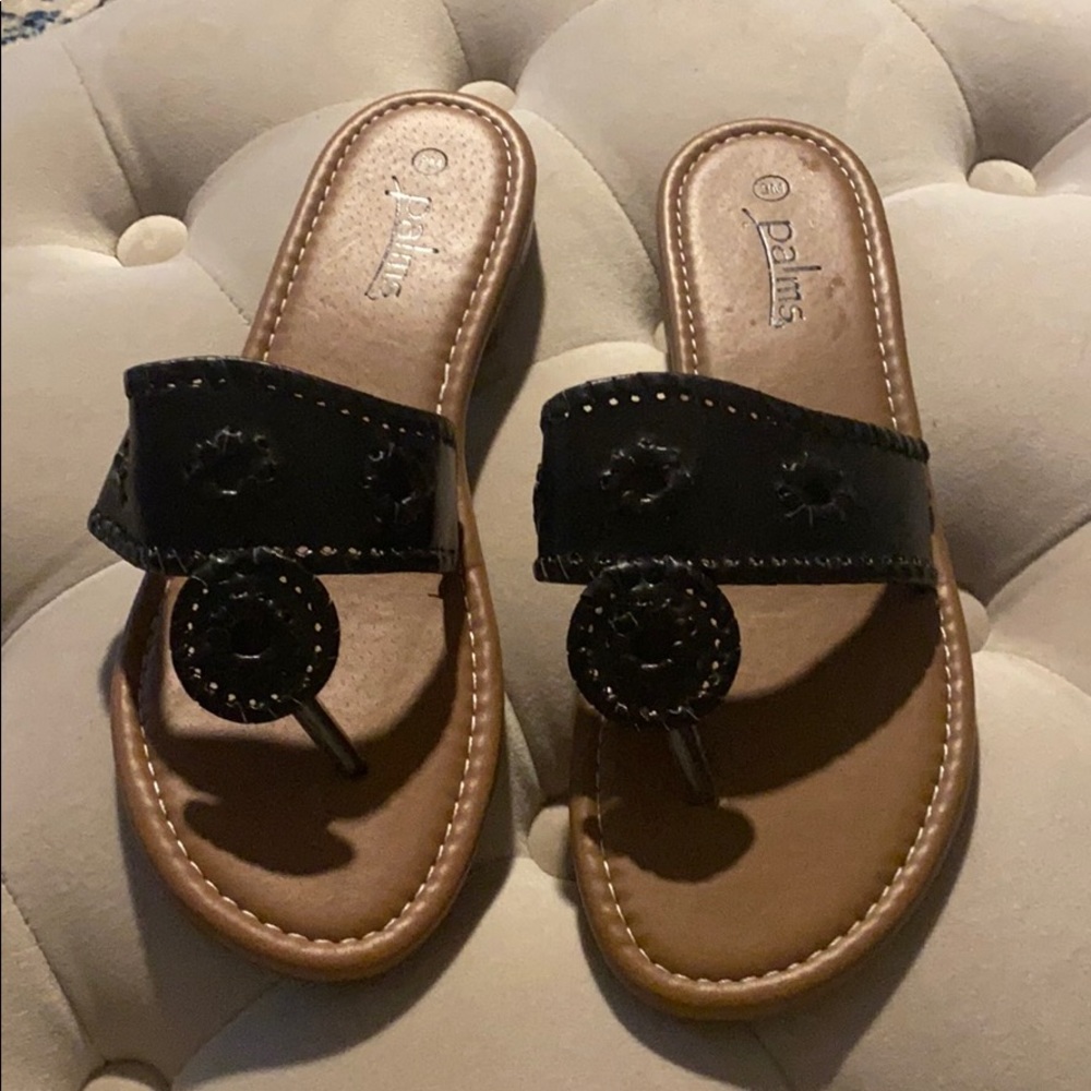Black flip flops